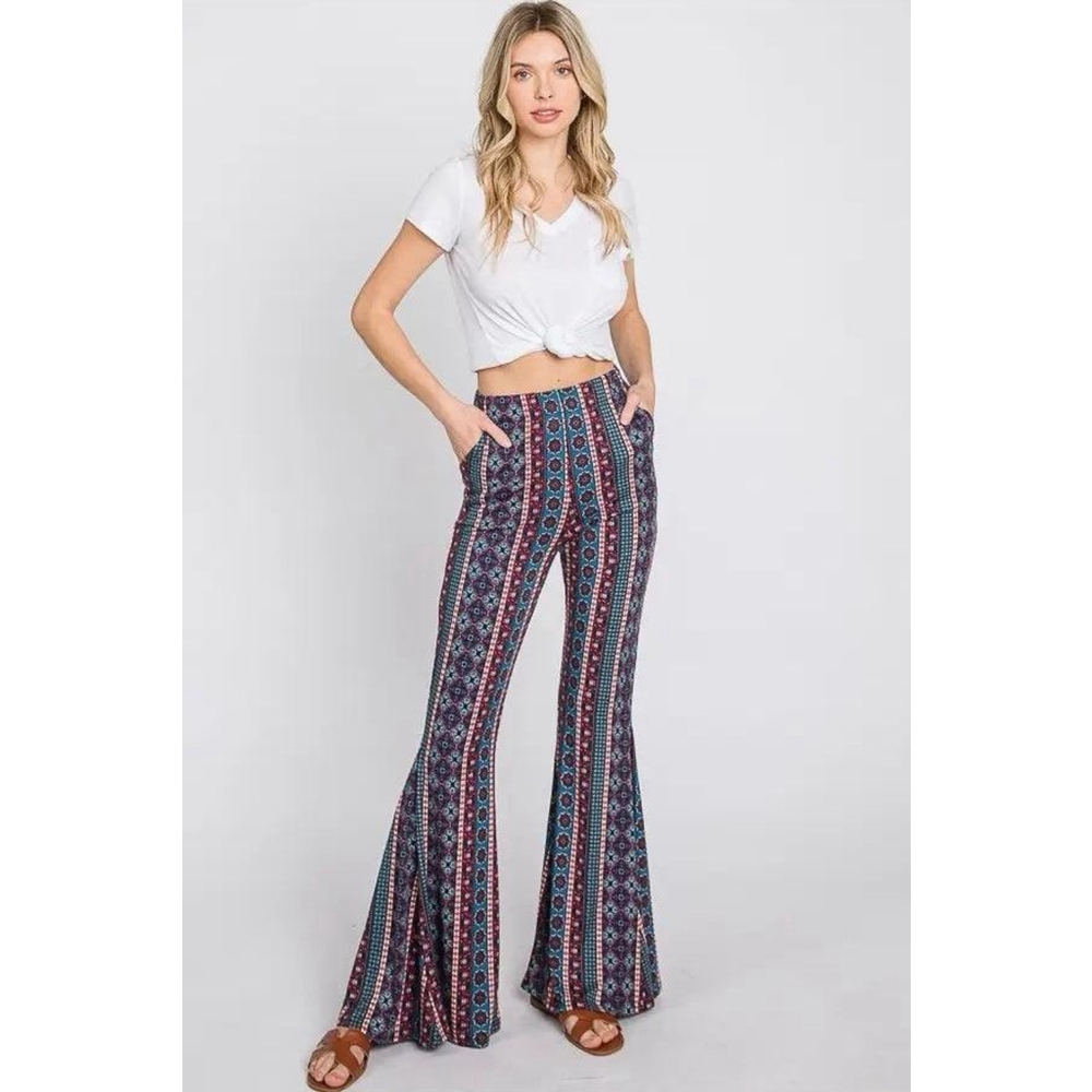 🌺 Jade By Jane Geometric Print Flared Pants Size 1XL